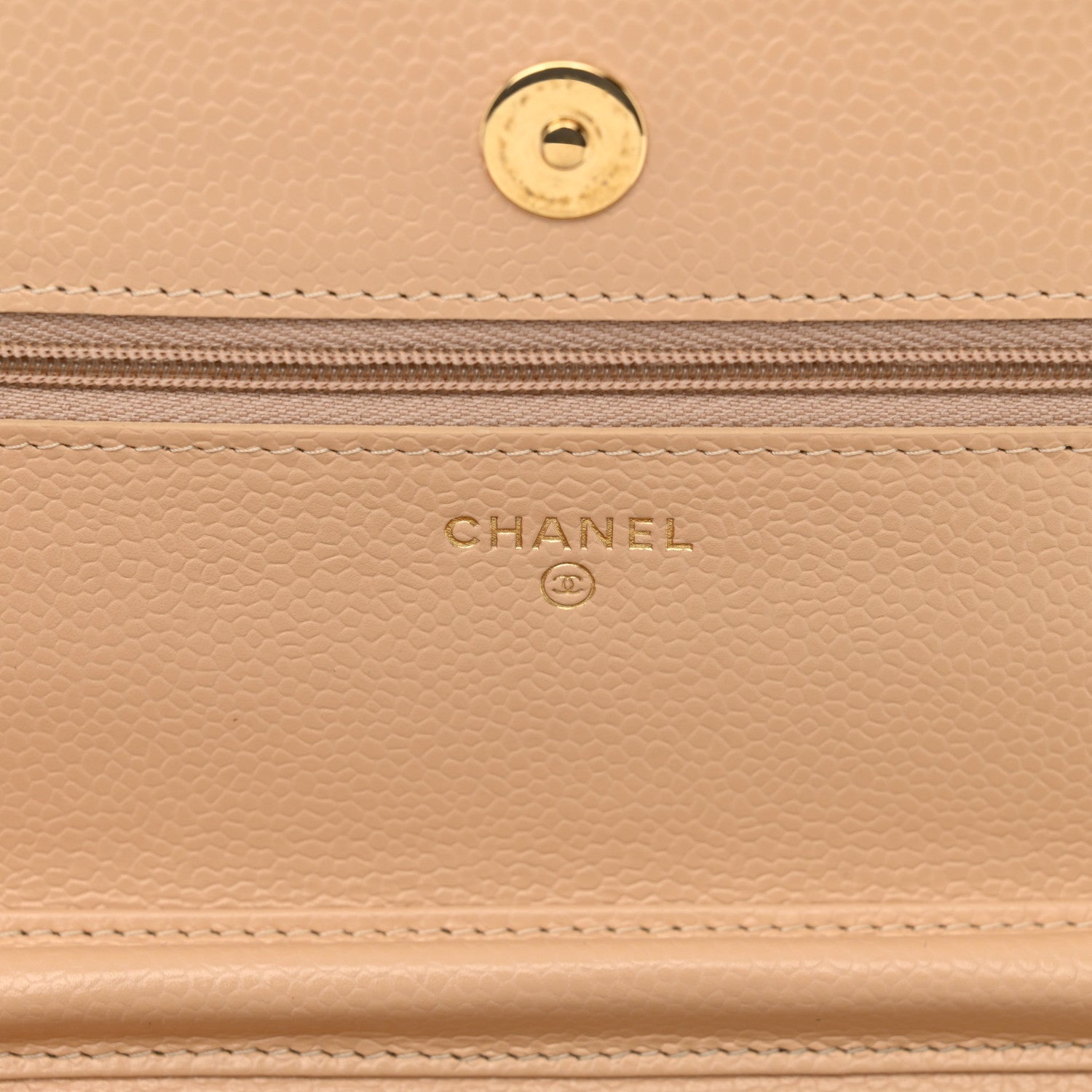Chanel Caviar Quilted Wallet on Chain WOC Beige 6 of 12