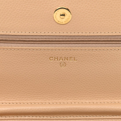 Chanel Caviar Quilted Wallet on Chain WOC Beige 6 of 12