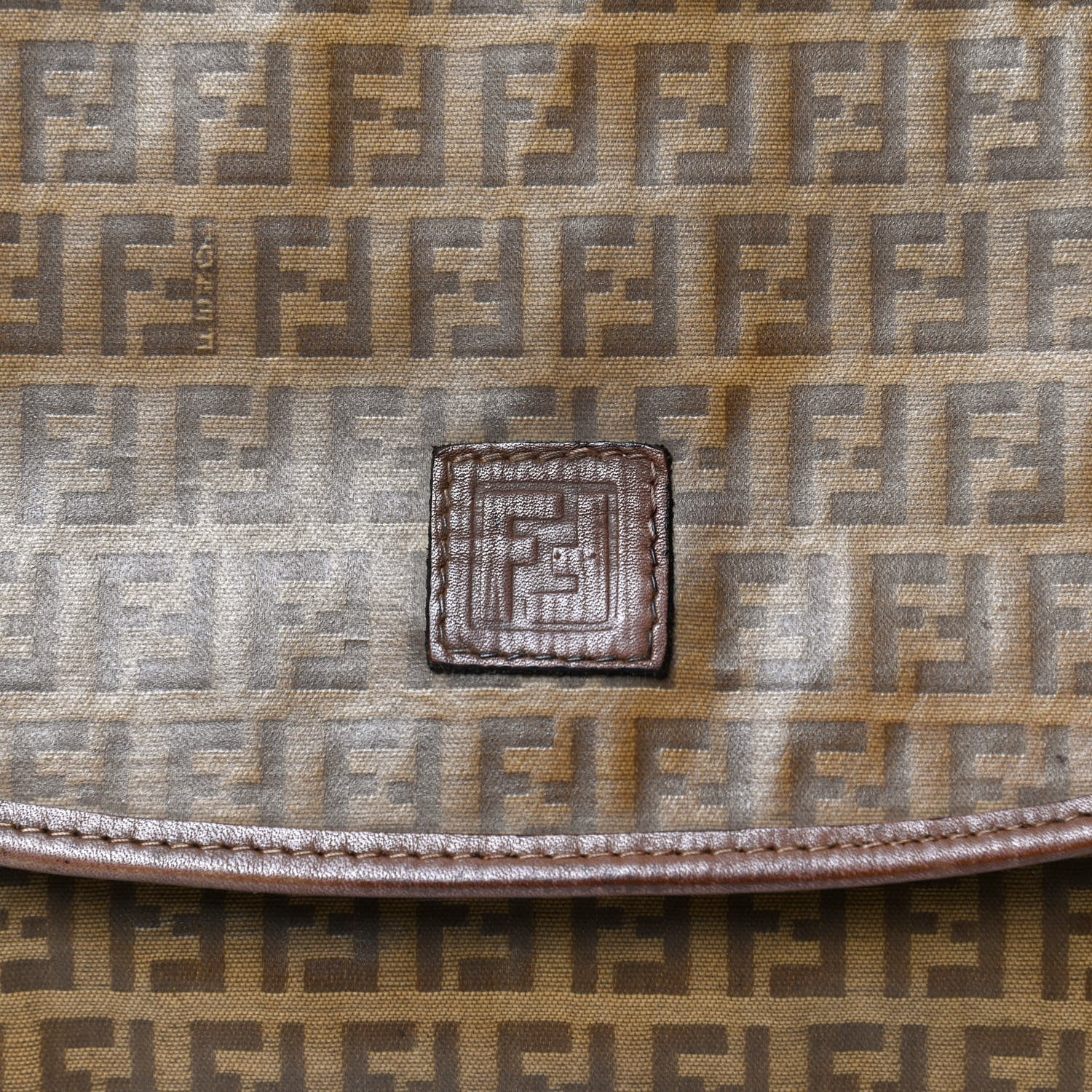 Fendi Zucchino Spalmati Messenger Bag Brown 7 of 11