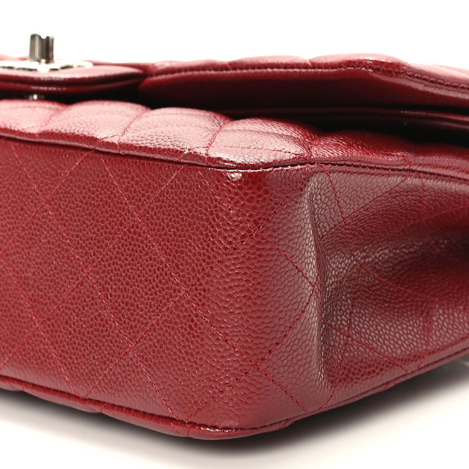 Chanel Caviar Quilted Medium Double Flap Burgundy 9 of 9