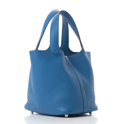 Hermes Taurillon Clemence Picotin Lock 18 PM Mykonos 3 of 11