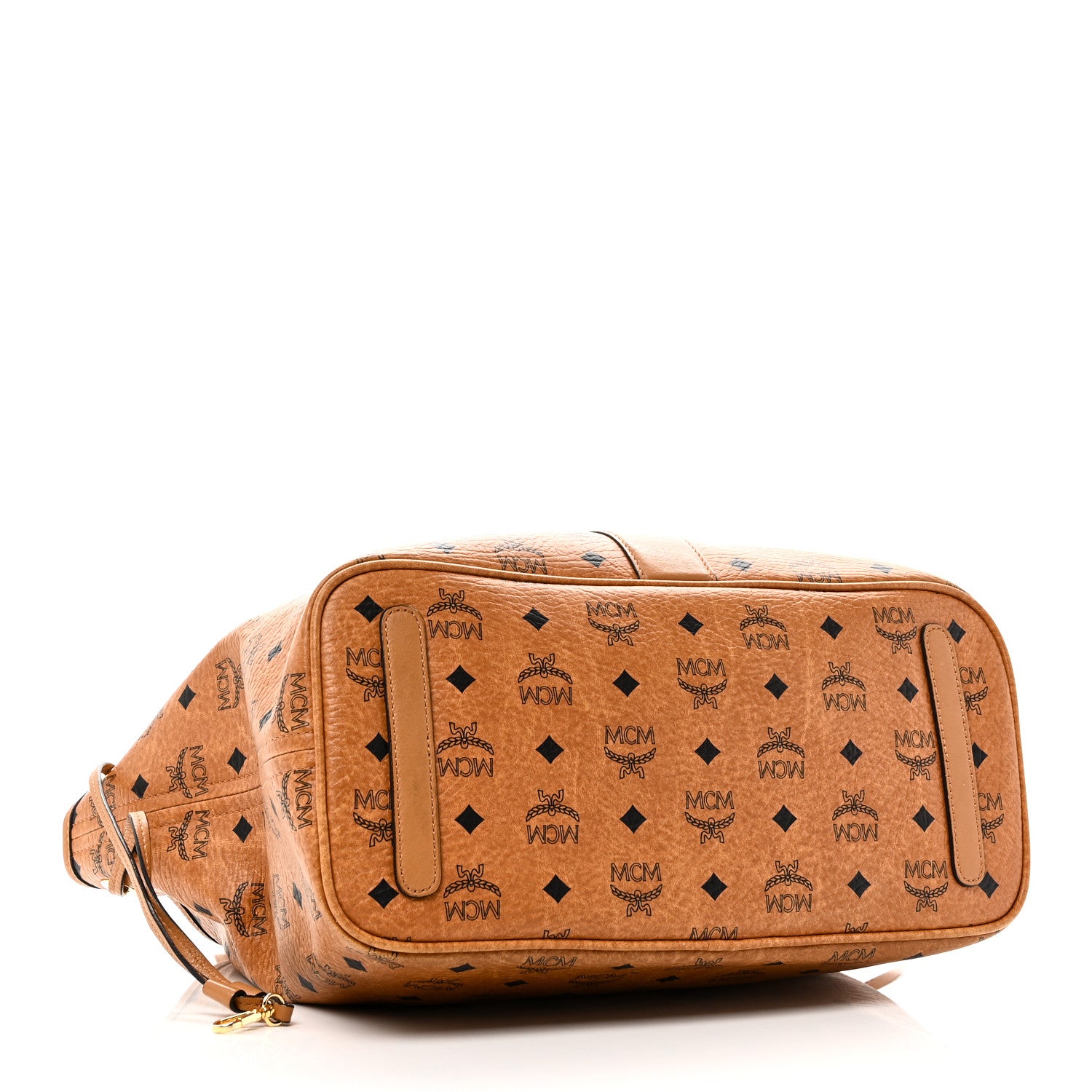 MCM Visetos Medium Liz Reversible Shopper Tote Cognac 6 of 15