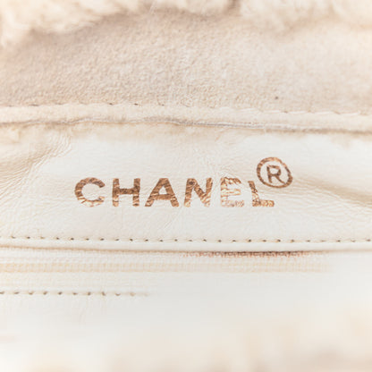 Chanel Suede Shearling Fur Handbag Ivory 6 of 11