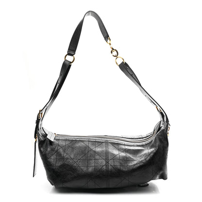 Christian Dior Crinkled Calfskin Macrocannage Medium D-Journey Bag Black 1 of 11