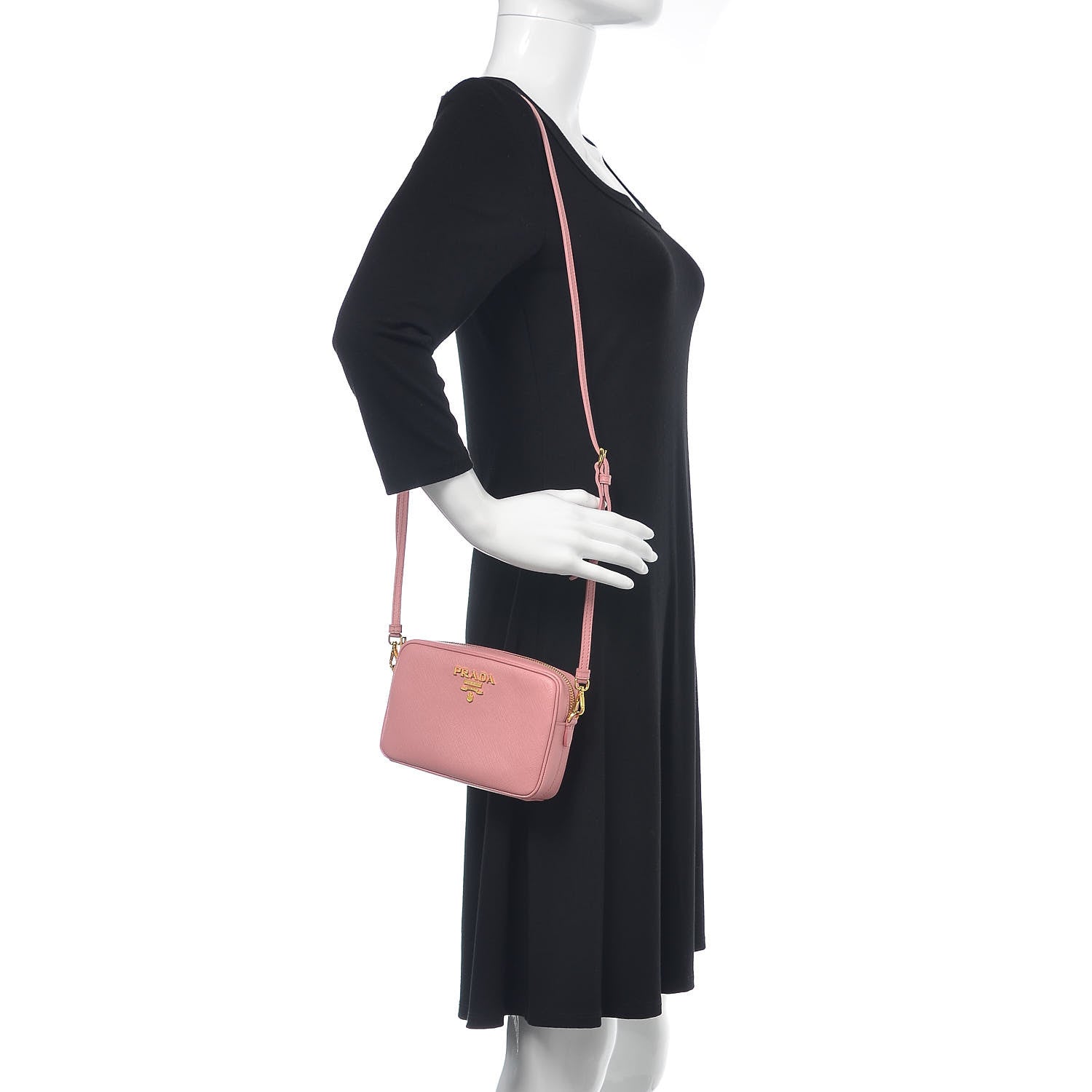 Prada Saffiano Lux Small Camera Crossbody Bag Petalo 2 of 8