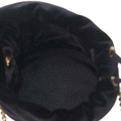 Gucci Velvet Matelasse Mini GG Marmont 2.0 Bucket Bag Black 5 of 13