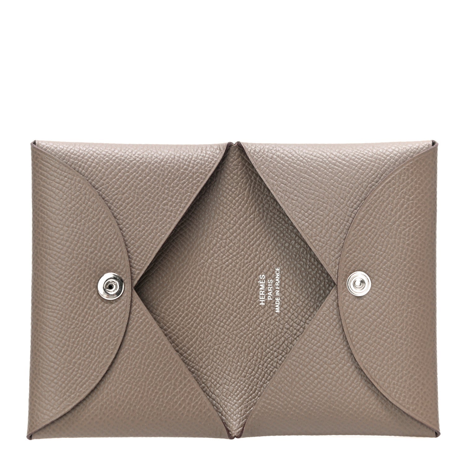 Hermes Epsom Calvi Card Case Etoupe 5 of 10