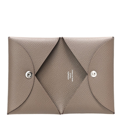 Hermes Epsom Calvi Card Case Etoupe 5 of 10