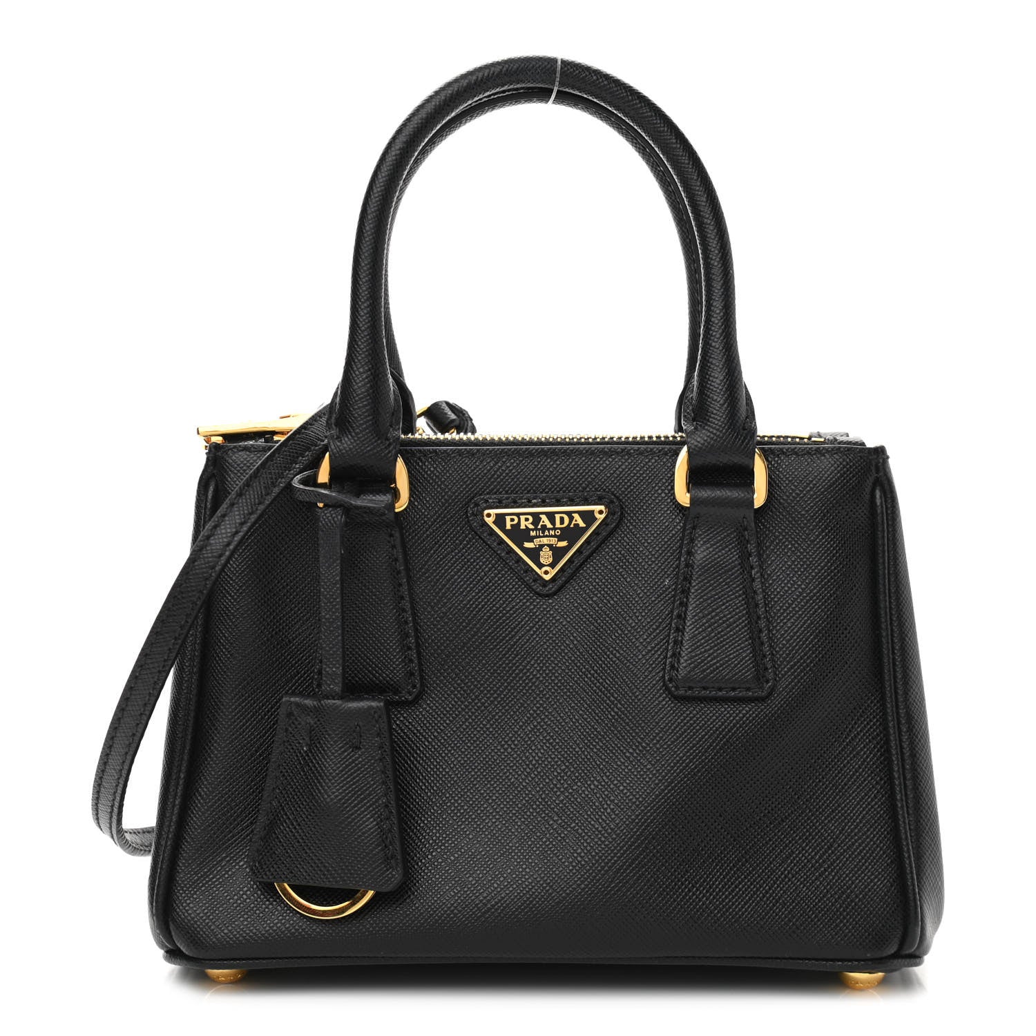 Prada Saffiano Lux Mini Galleria Double Zip Tote Black 1 of 13