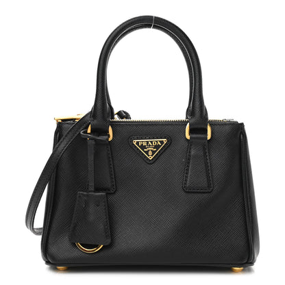 Prada Saffiano Lux Mini Galleria Double Zip Tote Black 1 of 13