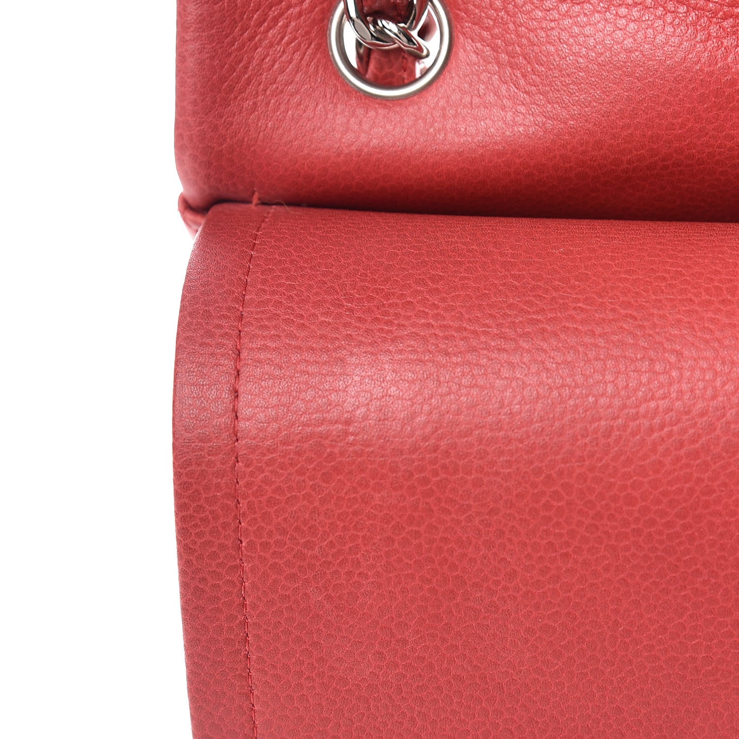 Chanel Caviar Quilted Jumbo Double Flap Red 15 of 18