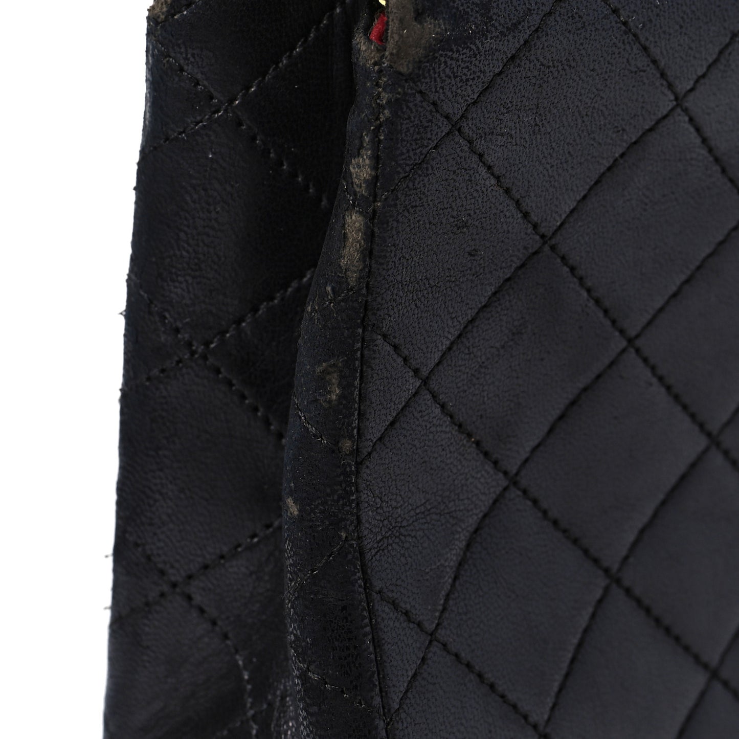 Lambskin Diamond Stitch Envelope Single Flap Black