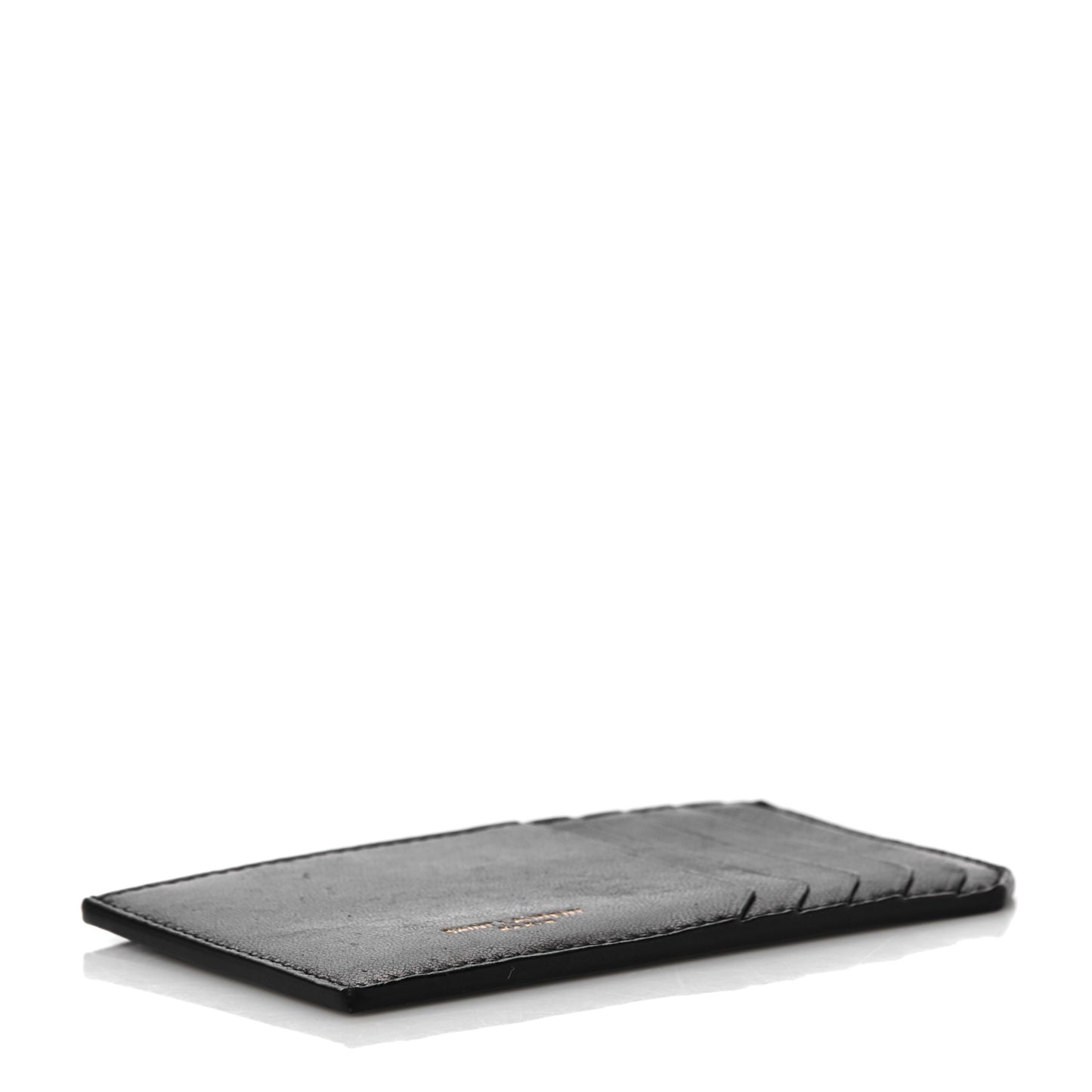 Calfskin 5 Fragments Zip Pouch Card Holder Black