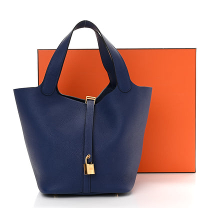 Hermes Taurillon Maurice Picotin Lock 22 MM Bleu Saphir 11 of 11