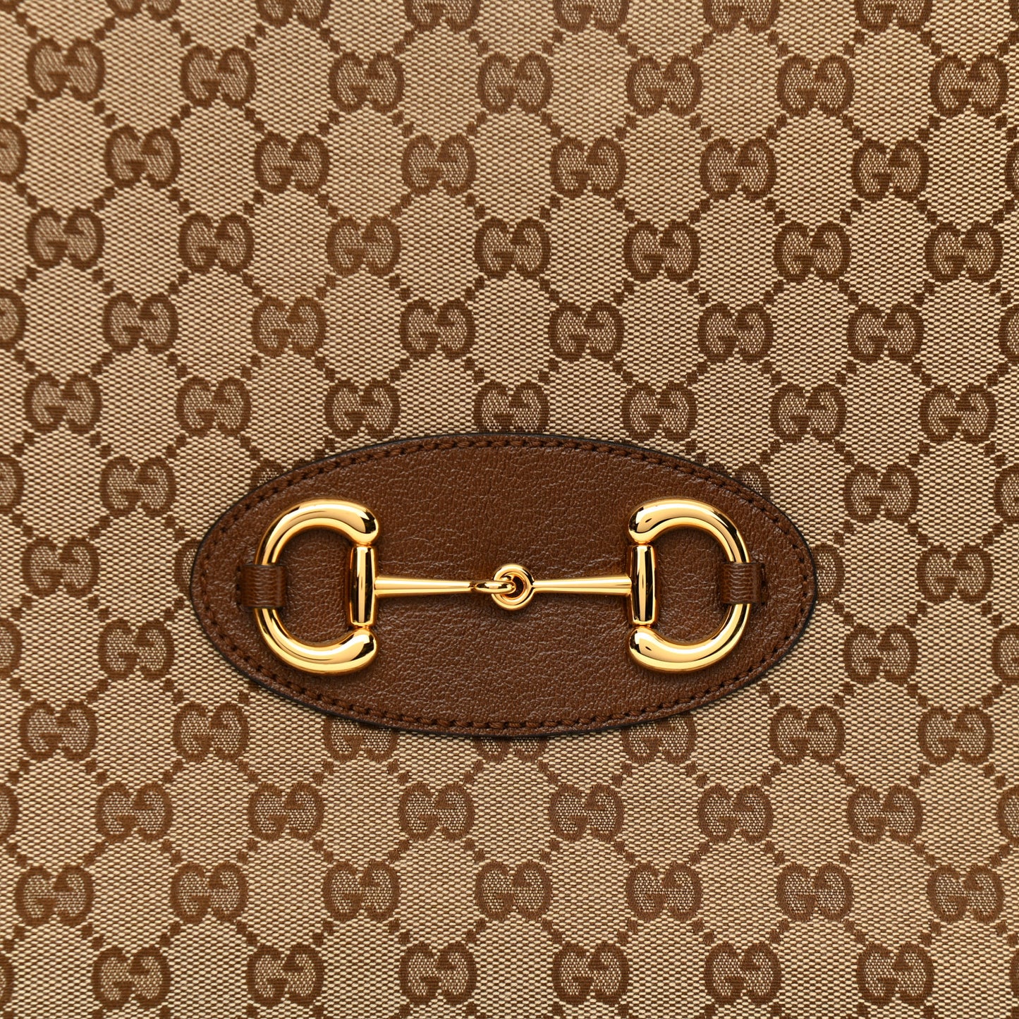 Monogram Horsebit 1955 Tote Bag Beige Brown Sugar