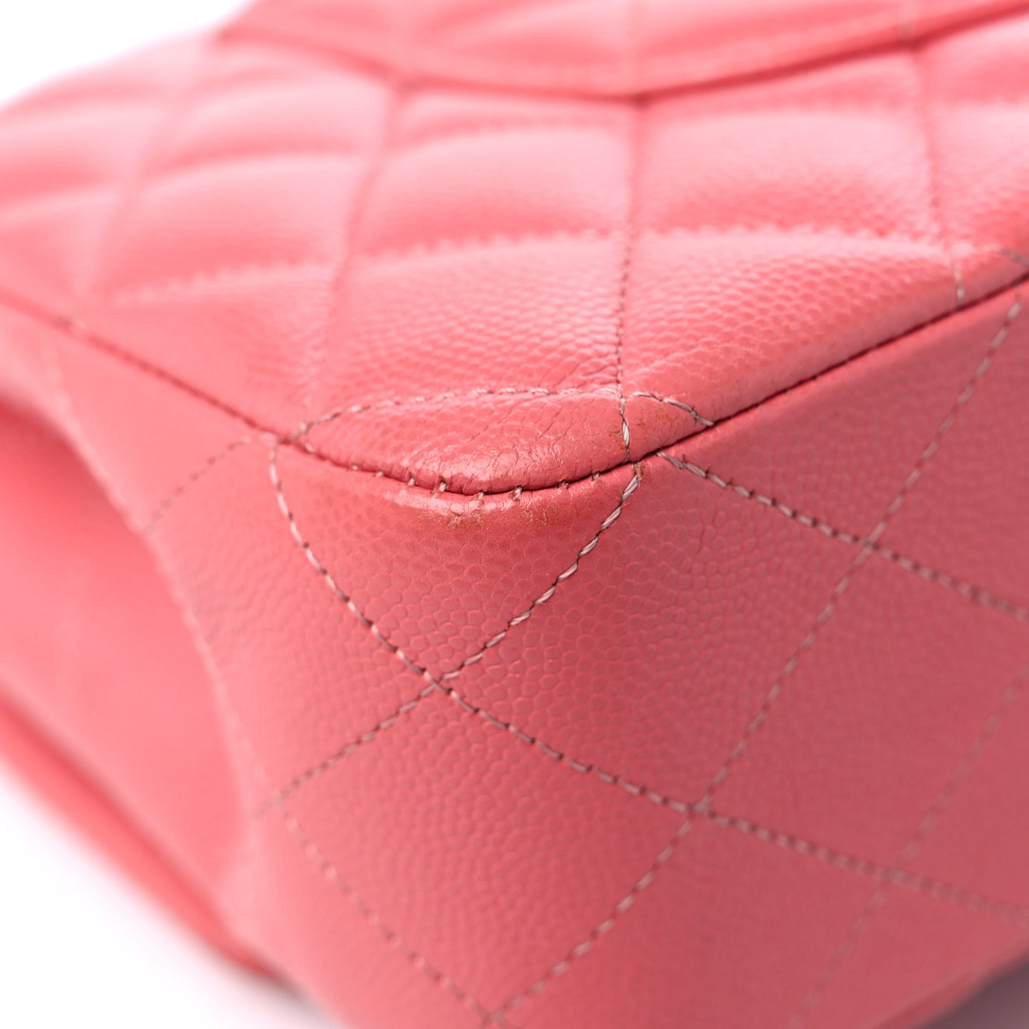 Caviar Quilted Medium Double Flap Pink