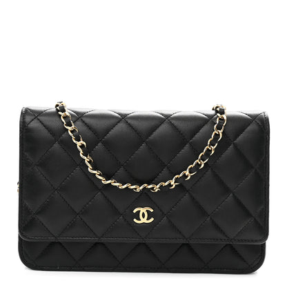 Chanel Lambskin Quilted Wallet On Chain WOC Black 1 of 10