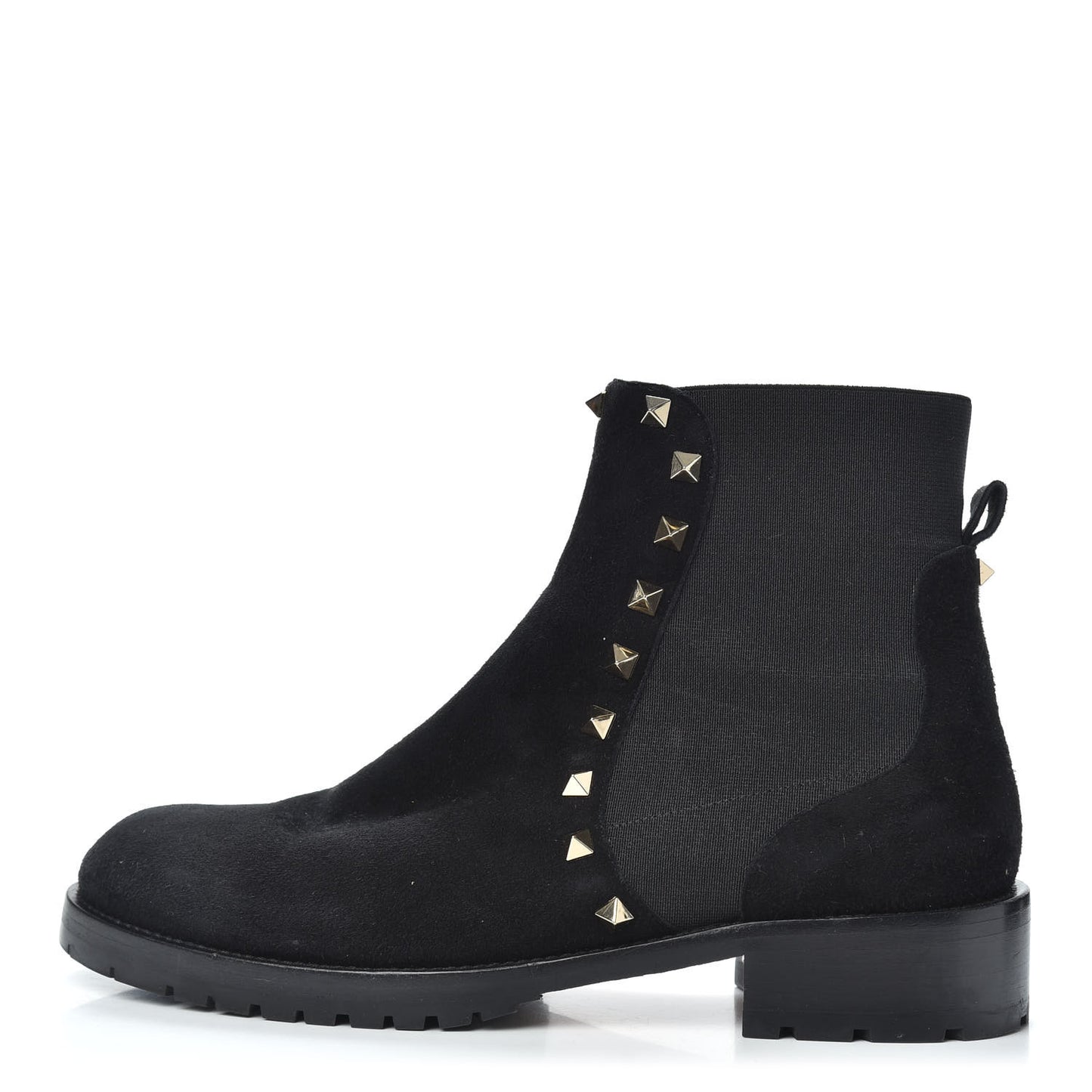 Suede Womens Rockstud Beatle Chelsea 20mm Ankle Boots 38 Black