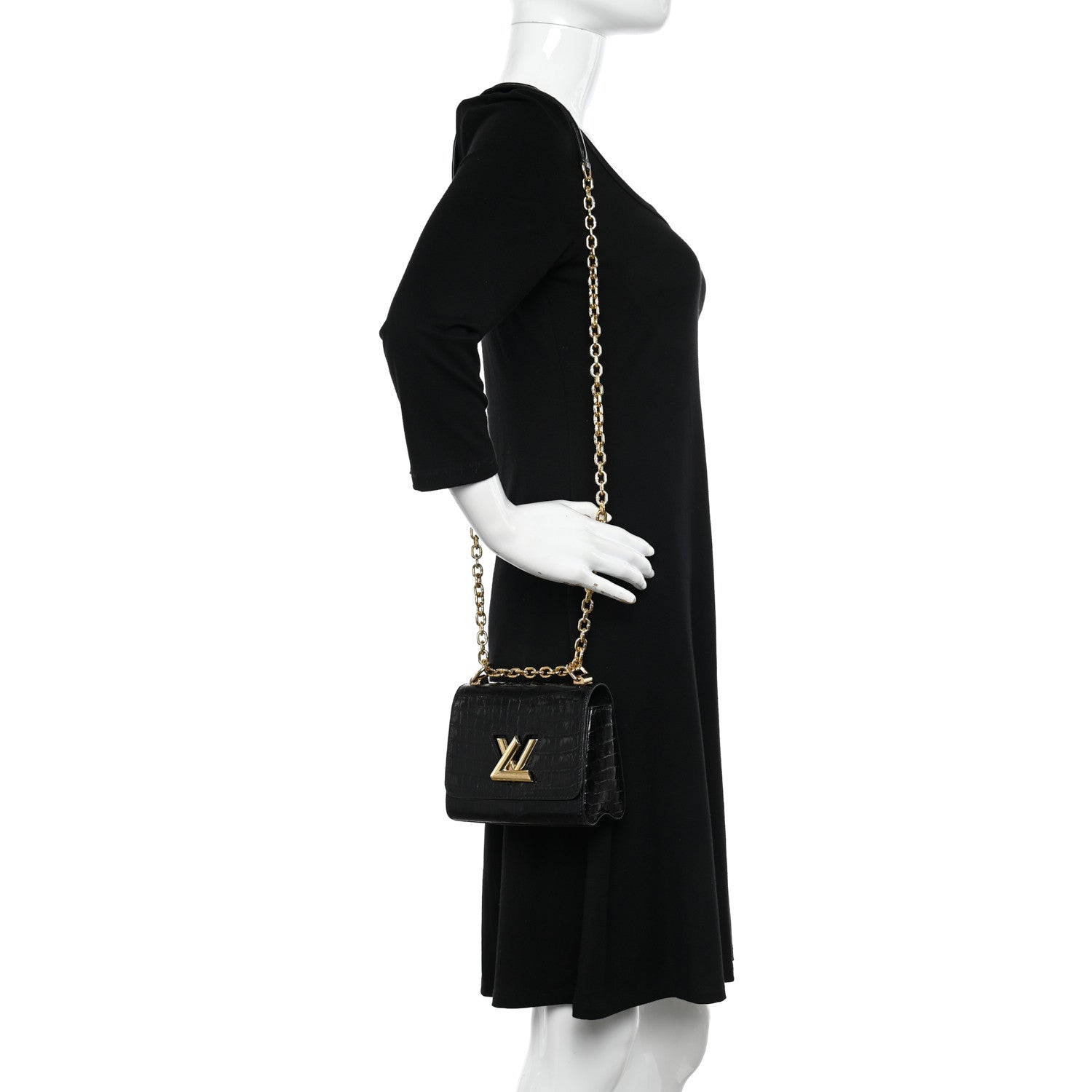 Louis Vuitton Crocodile Twist Mini Shoulder Bag Black 3 of 16