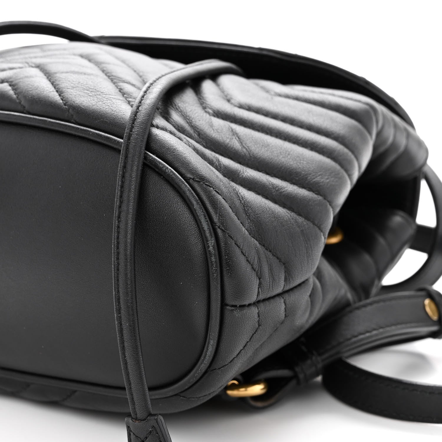 Gucci Calfskin Matelasse GG Marmont Flap Backpack Black 9 of 10