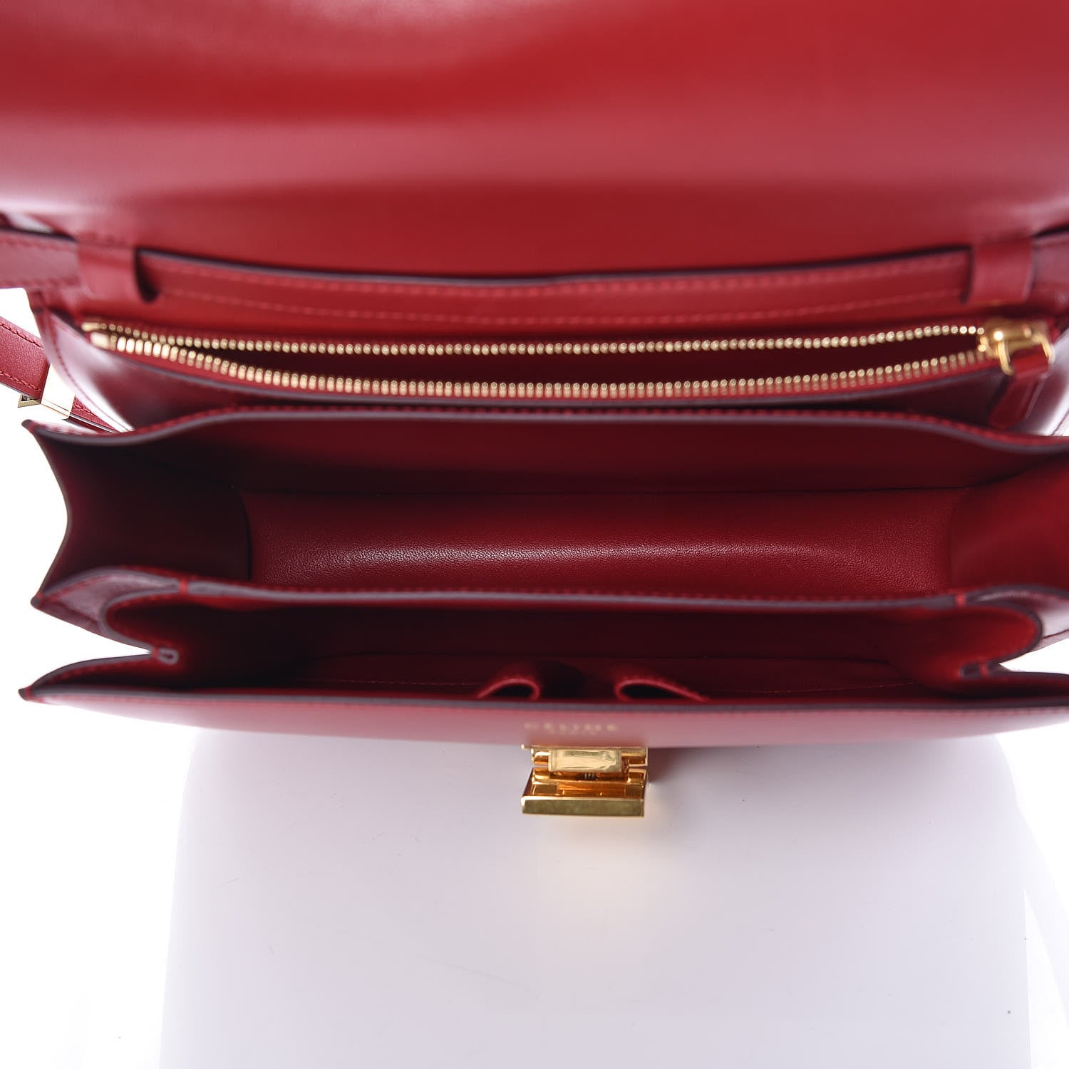 Celine Box Calfskin Medium Classic Box Flap Bag Red 5 of 9
