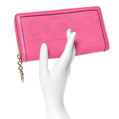 Gucci Monogram Calfskin Bree Zip Around Wallet Fuchsia 2 of 8