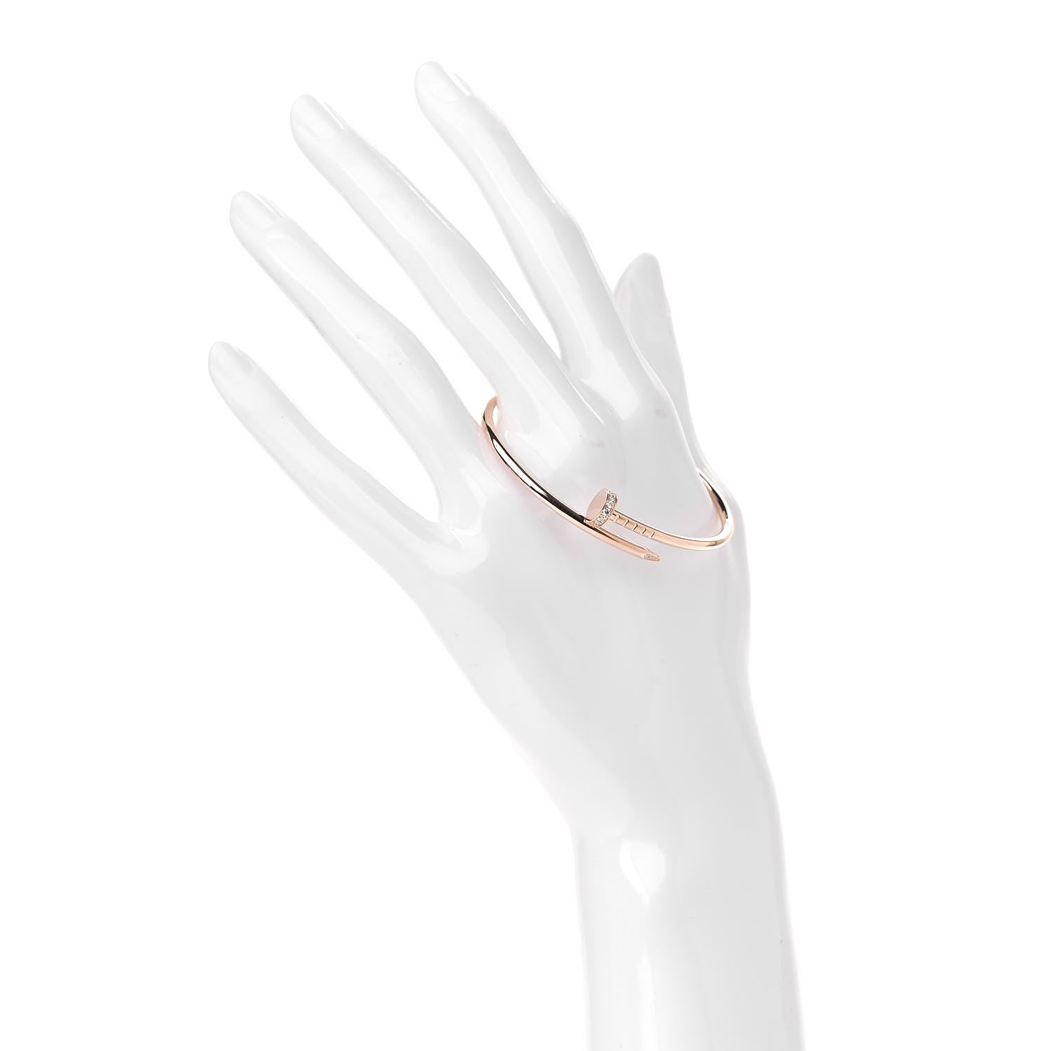 Cartier 18K Pink Gold Diamond Small Juste Un Clou Bracelet 15 2 of 5
