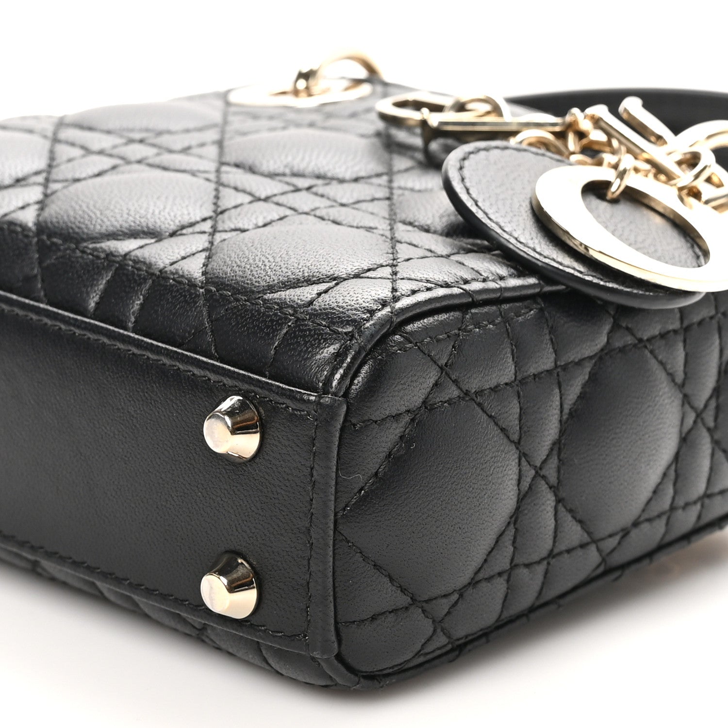 Christian Dior Lambskin Cannage Micro Lady Dior Black 9 of 10