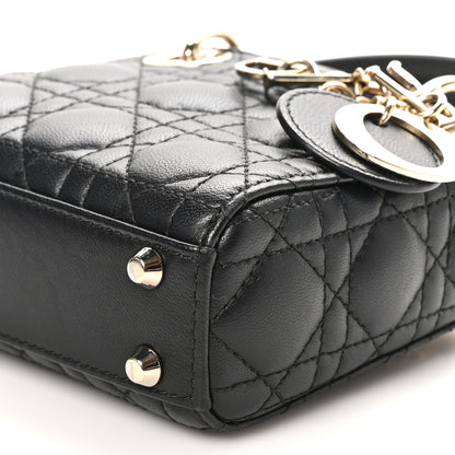 Christian Dior Lambskin Cannage Micro Lady Dior Black 9 of 10