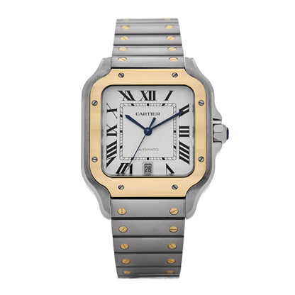 Cartier Stainless Steel 18K Yellow Gold 39.8mm Santos De Cartier Automatic Watch 1 of 5