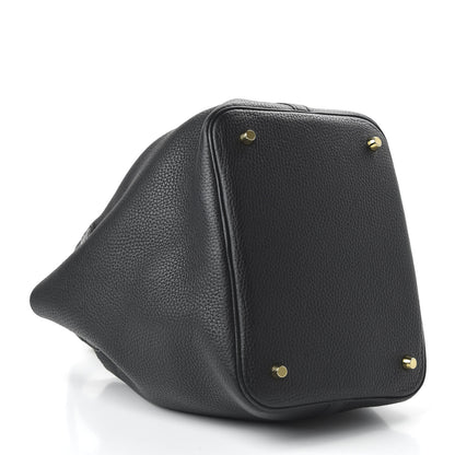 Hermes Taurillon Clemence Matte Alligator Picotin Lock Touch 22 MM Black 4 of 10