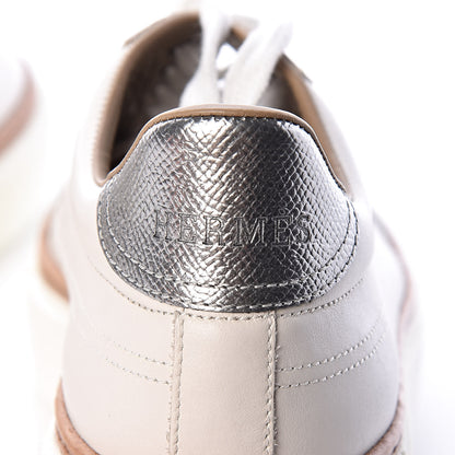 Hermes Calfskin Polo Sneakers 38.5 White 6 of 10