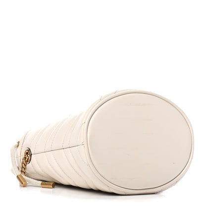 Gucci Calfskin Matelasse Mini GG Marmont 2.0 Bucket Bag White 3 of 4