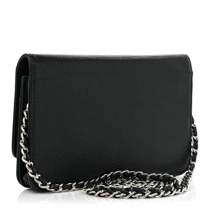 Chanel Caviar Timeless CC Wallet On Chain WOC Black 3 of 13