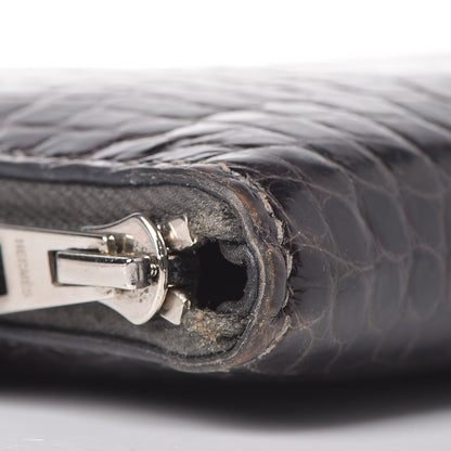 Hermes Shiny Alligator Azap Wallet Graphite 9 of 10