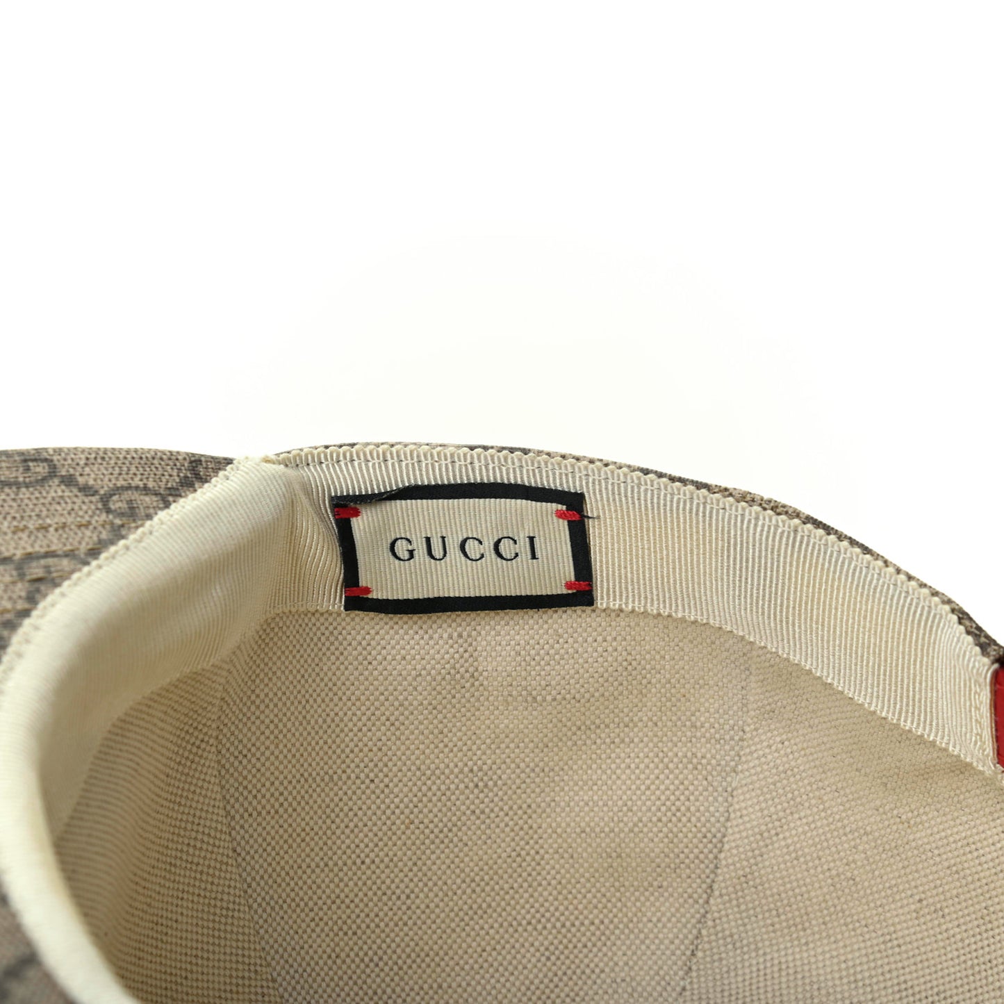 GG Supreme Monogram Apple Print Baseball Hat M Beige Red