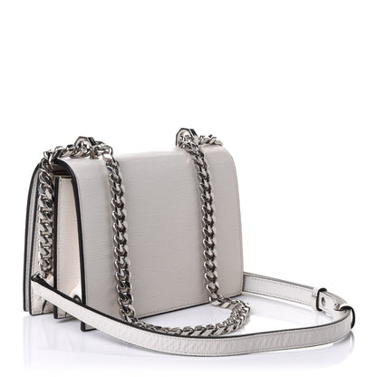 Alexander McQueen Lizard Embossed Calfskin Butterfly Knuckle Crossbody White 4 of 12