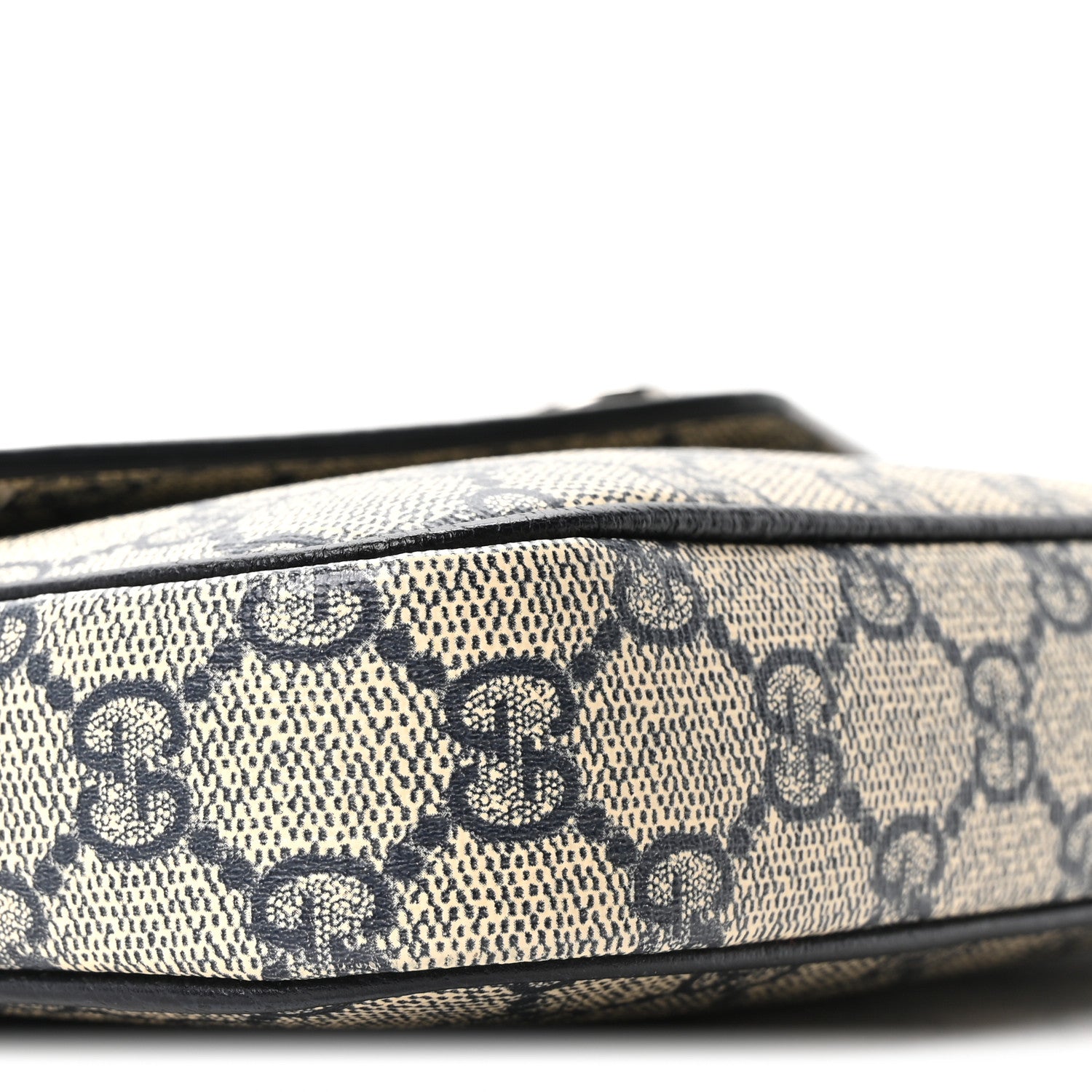 Gucci GG Supreme Monogram Textured Dollar Calfskin Web Mini Ophidia Envelope Shoulder Bag Beige Blue 9 of 10