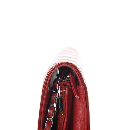 Chanel Patent Quilted Brilliant Wallet On Chain WOC Red 12 of 14