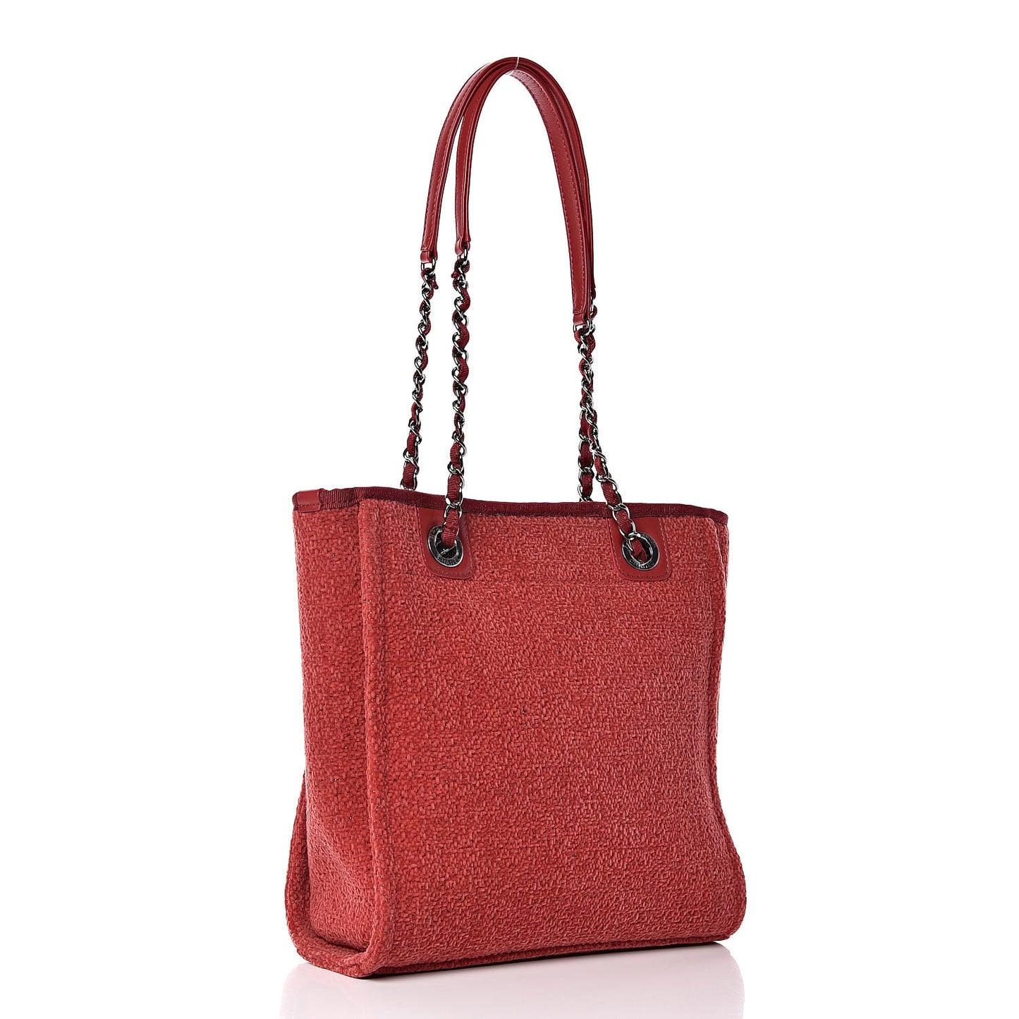 Lurex Boucle Mini Deauville Tote Red
