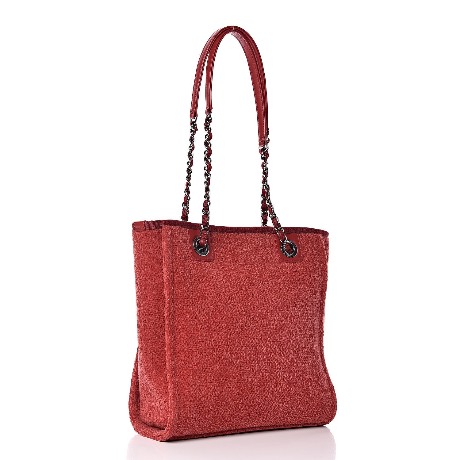Chanel Lurex Boucle Mini Deauville Tote Red 3 of 9