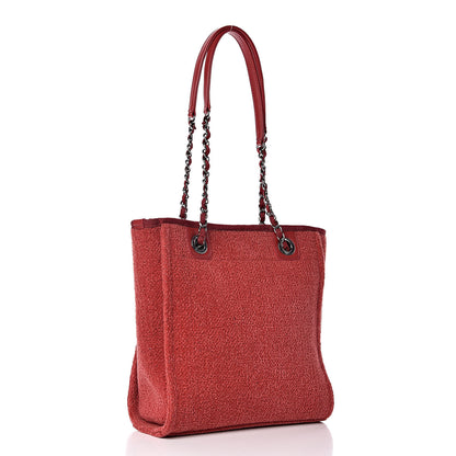 Chanel Lurex Boucle Mini Deauville Tote Red 3 of 9