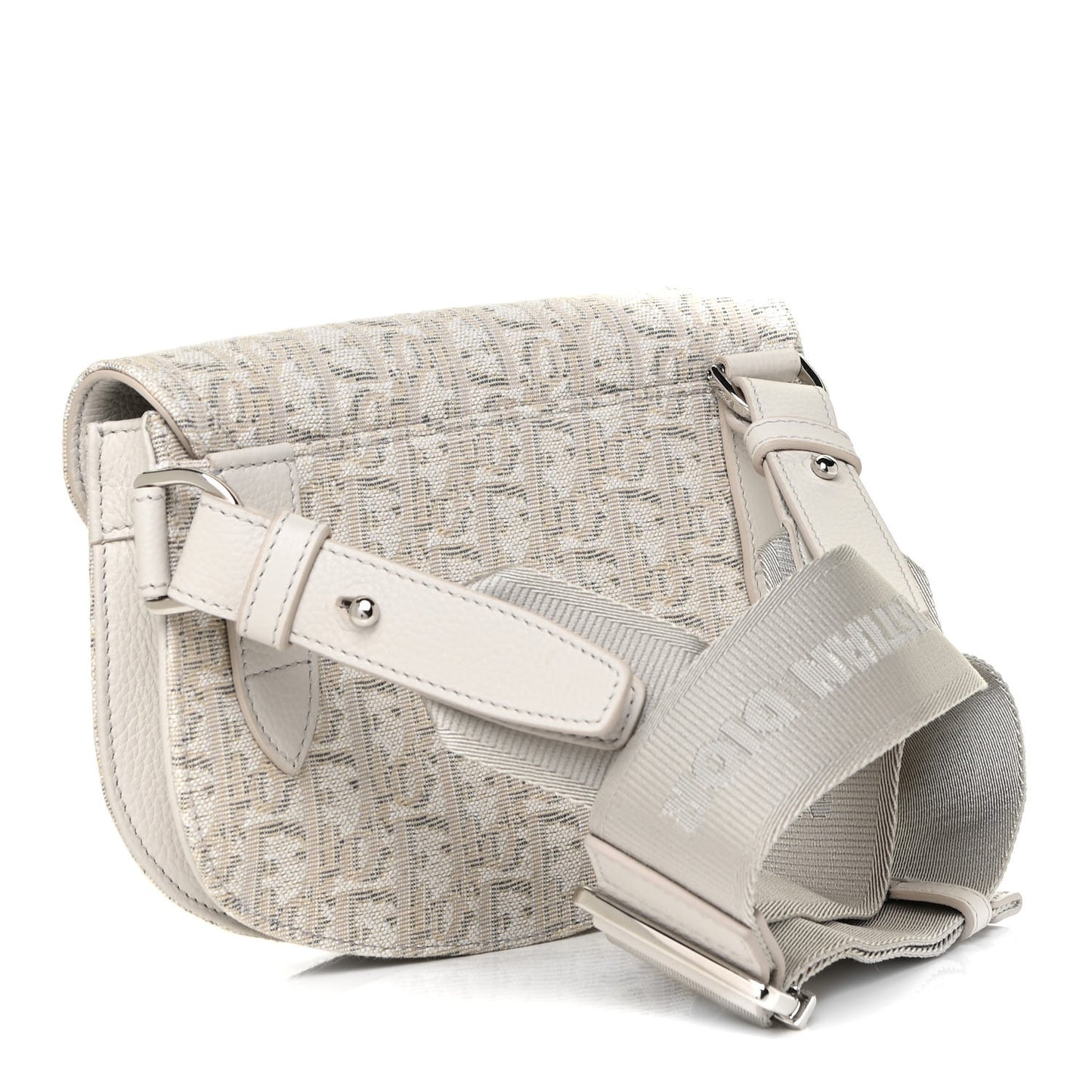 Oblique Saddle Messenger Pouch Beige