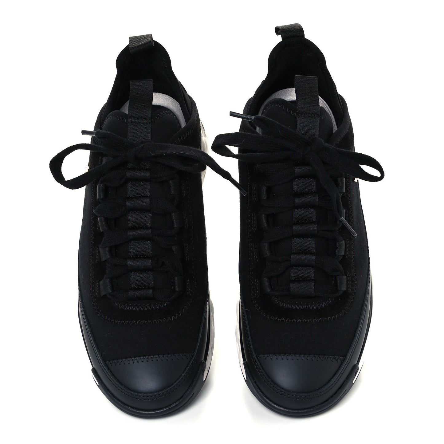 Velvet Calfskin Mixed Fibers CC Sneakers 37 Black