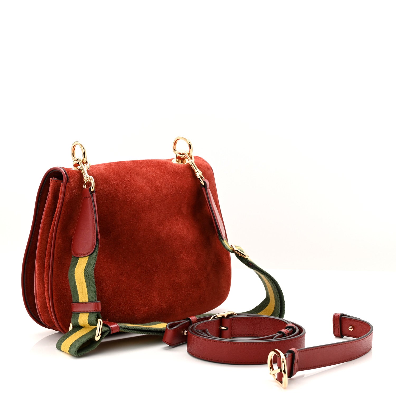 Gucci Suede Talco Roxy Calfskin Web Medium Blondie Shoulder Flap