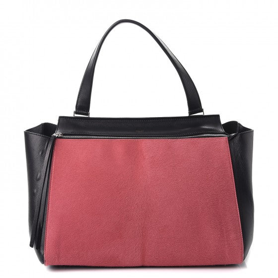 Pony Hair Medium Edge Shoulder Bag Pink