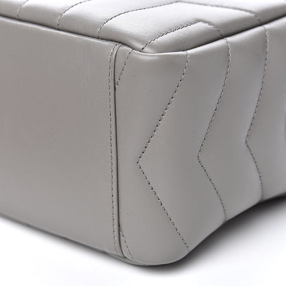 Saint Laurent Calfskin Y Quilted Monogram Small Loulou Bowling Bag Light Gray 7 of 10