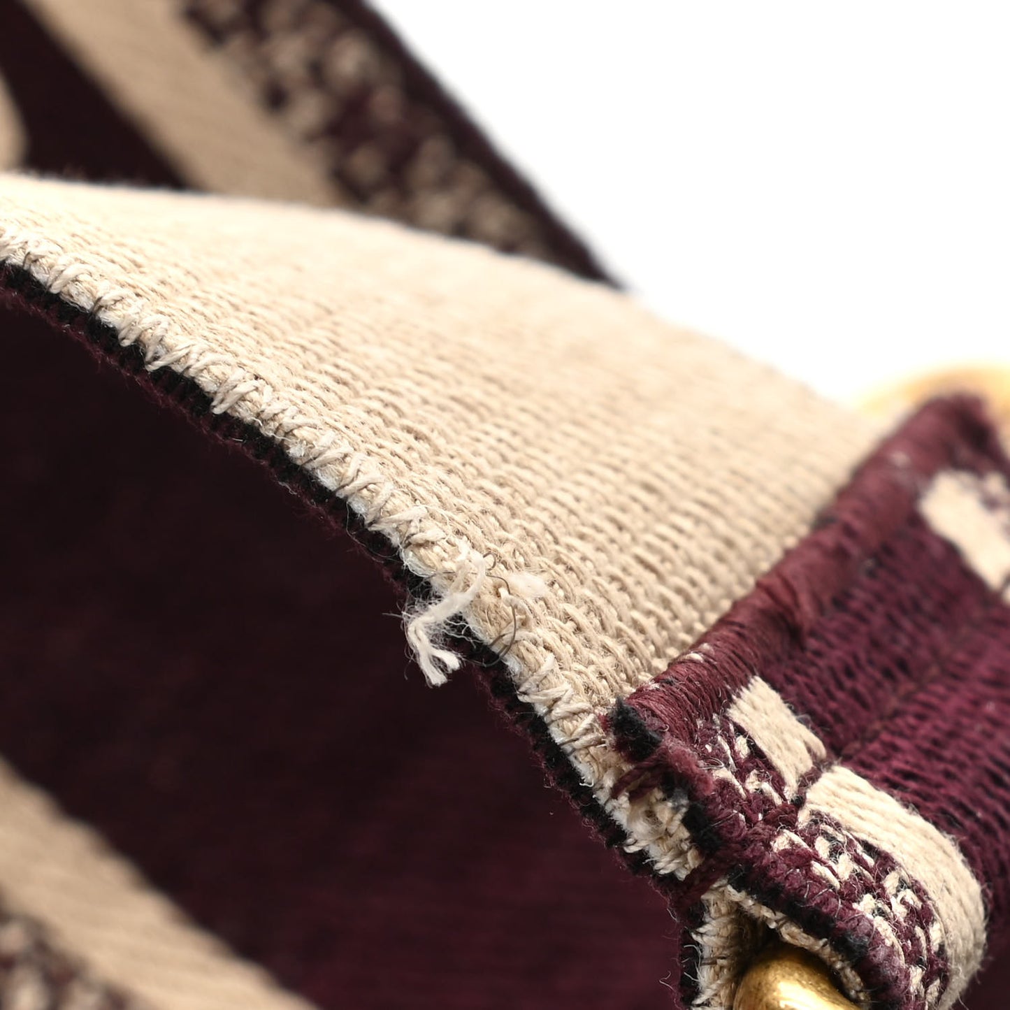 Canvas Embroidered Shoulder Strap Burgundy
