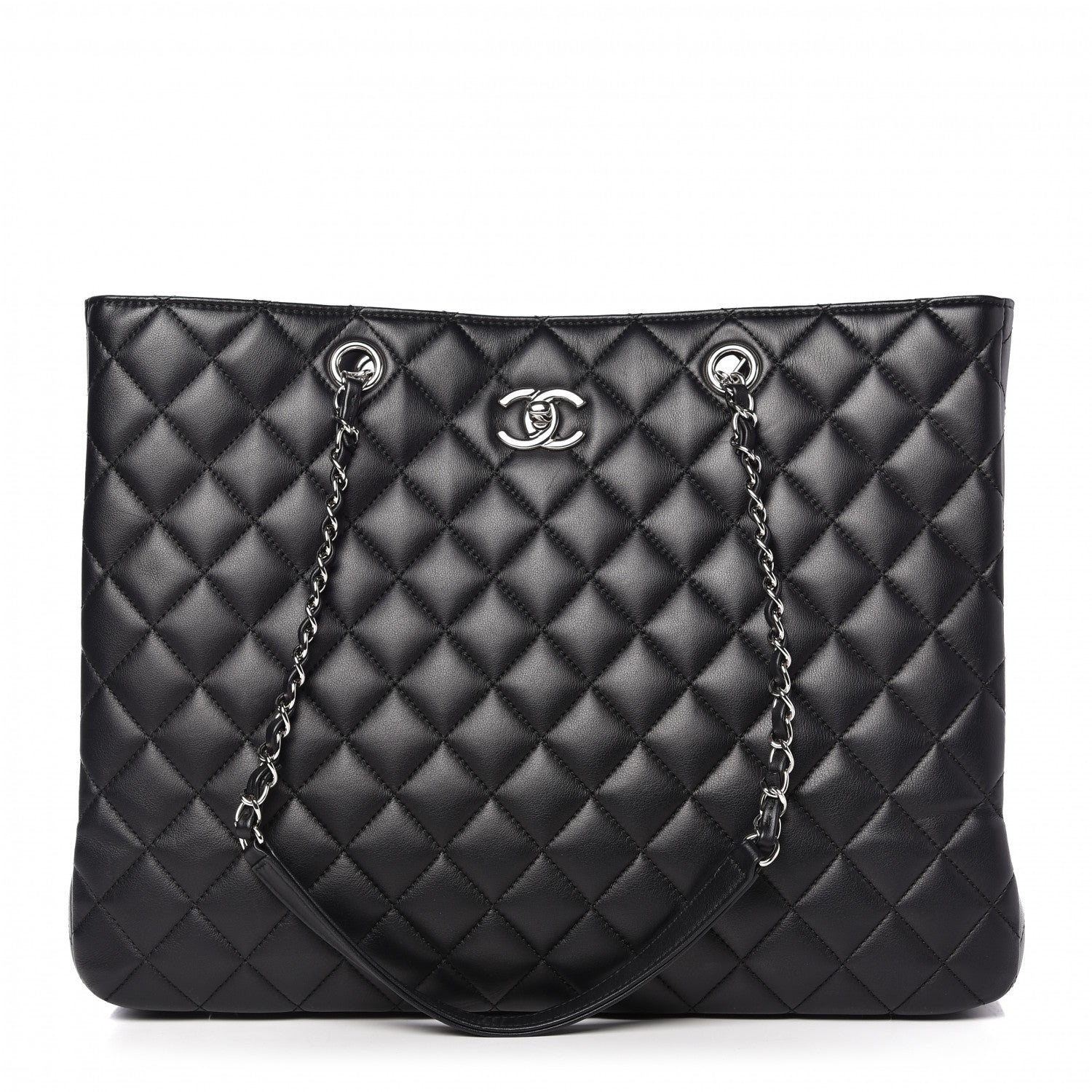 Chanel Calfskin Quilted Large CC Shopping Tote Black 1 of 19