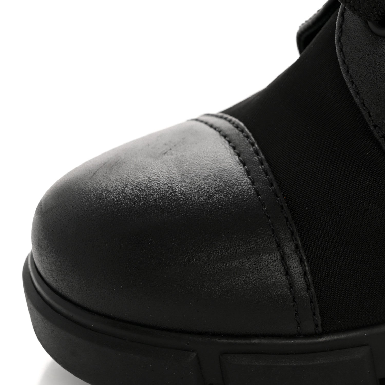 Prada Spazzolato Re-Nylon Metal Triangle Logo 110mm Ankle Boots 40